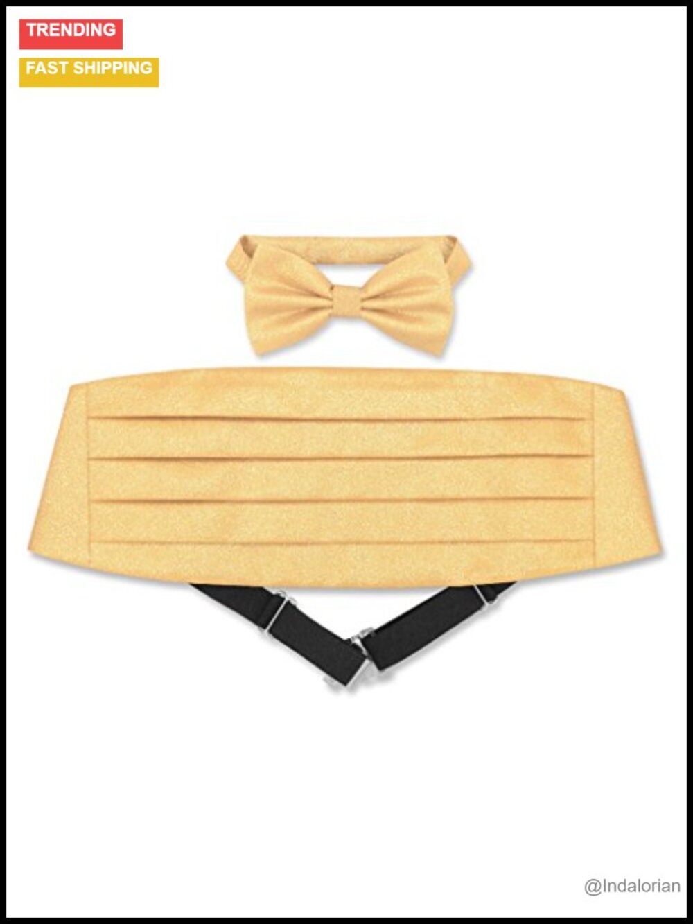 Matching Bow Tie & Cummerbund Set, Polyester, Tuxedo Accessory